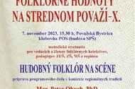 Metodické školenie  - Folklórne hodnoty na Strednom Považí - X.