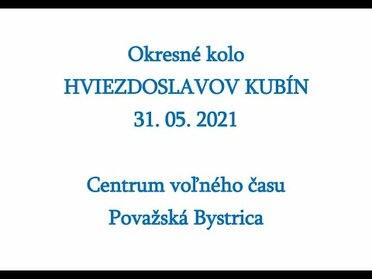 Hviezdoslavov Kubín - Okresné kolo poézia