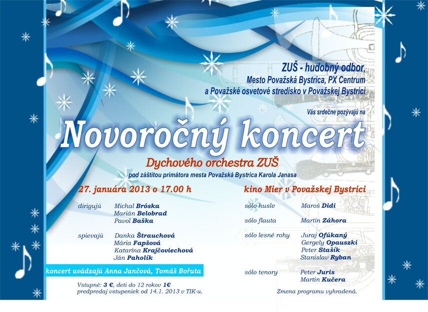 NOVOROČNÝ KONCERT DYCHOVÉHO ORCHESTRA  ZUŠ