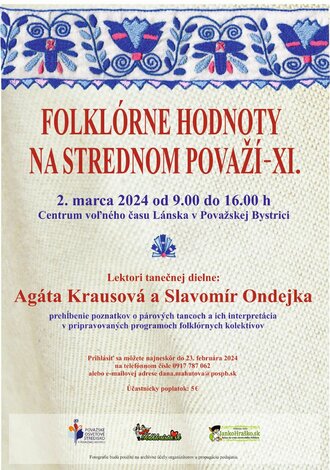 Folklórne hodnoty na strednom považí - xi. - tanečné dielne - 1 FH plagát marec 2024