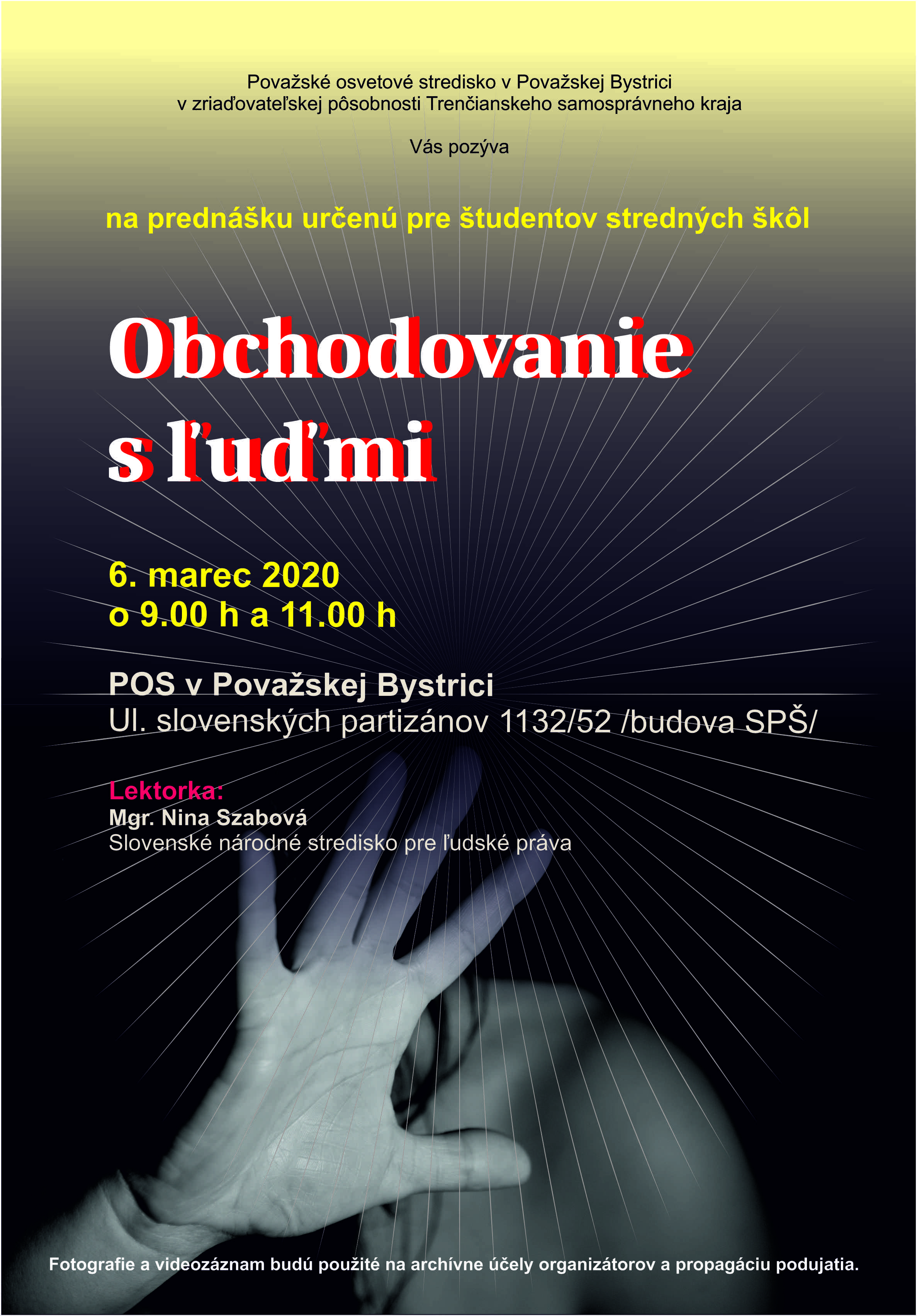 Obchodovanie s ľuďmi, prednáška